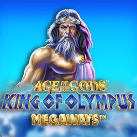 Age Of The Gods: King of Olympus Megaways online game logo by Origins on spinjoyy.com
