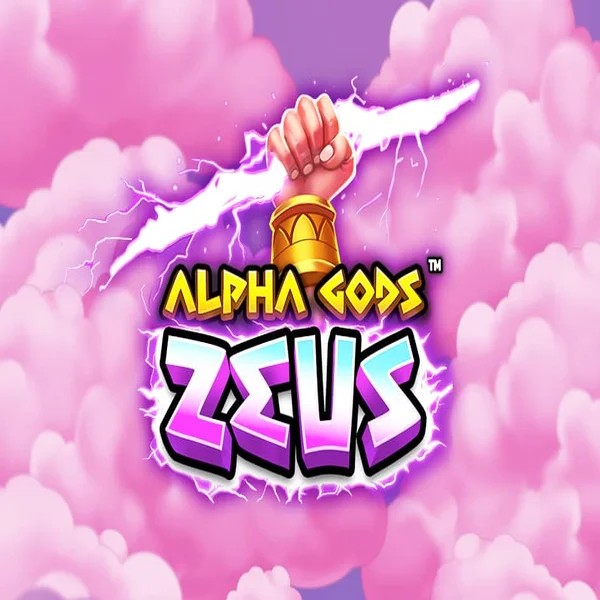 Alpha Gods Zeus slot logo by PearFiction Studios at Spinjoys Casino