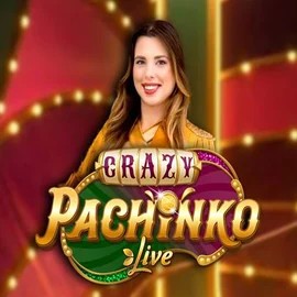 Crazy Pachinko slot logo by Evolution at Spinjoys Casino