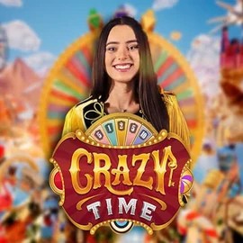 Crazy Time logo by Evolution at Spinjoys CasinoCrazy Time