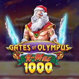 Gates of Olympus Xmas 1000 online game logo by Pragmatic Play on spinjoyy.com
