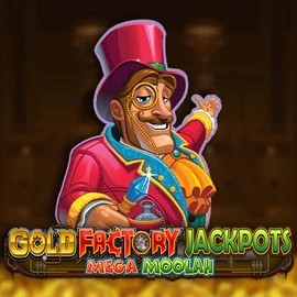 Jackpots logo of Gold Factory Jackpots Mega Moolah from Aurum Signature Studios at Spinjoys Casino