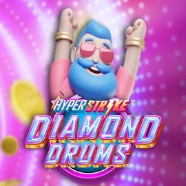 Hyper Strike Diamond Drums slot logo by Gameburger Studios at Spinjoys Casino