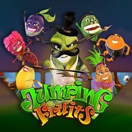 Jumping Fruits online game logo by Wazdan on spinjoyy.com