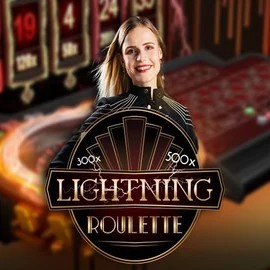 Official Live Casino logo: Lightning Roulette by Evolution at Spinjoys Casino