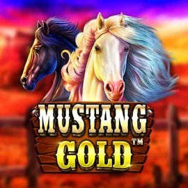 Mustang Gold slot logo by Pragmatic Play at Spinjoys Casino