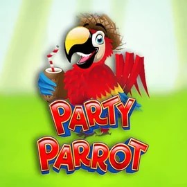 Party Parrot slot logo by Rival at Spinjoys Casino