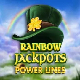 Rainbow Jackpots Power Lines slot logo by Red Tiger Gaming at Spinjoys Casino