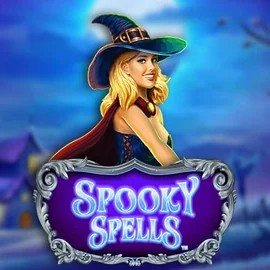 Spooky Spells slot logo by Novomatic at Spinjoys Casino