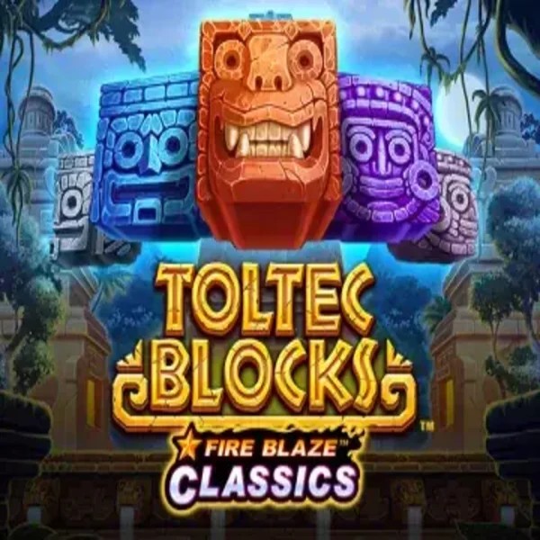 Fire Blaze: Toltec Blocks casino game by Rarestone Gaming – featured logo at Spinjoys Casino